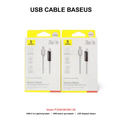 USB CABLE BASEUS P10381801851-00 TC-IP TITANIUM