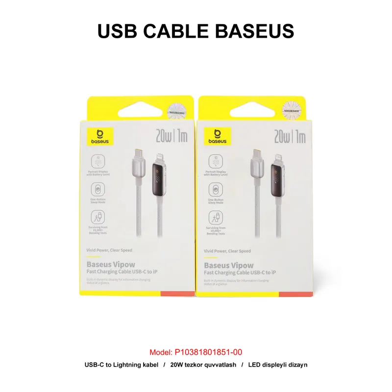 USB CABLE BASEUS P10381801851-00 TC-IP TITANIUM