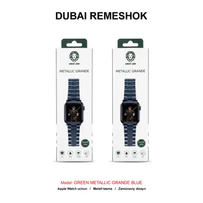 DUBAI REMESHOK 42-44-45mm GREEN METALLIC GRANDE BLUE