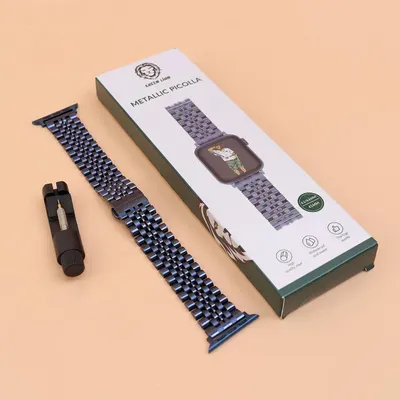 DUBAI REMESHOK 42-44-45mm GREEN METALLIC PICOLLA BLUE