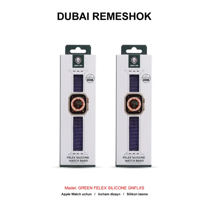DUBAI REMESHOK 49mm GREEN FELEX SILICONE GNFLXSWS49PL PURPLE