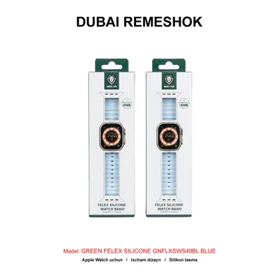 DUBAI REMESHOK 49mm GREEN FELEX SILICONE GNFLXSWS49BL BLUE
