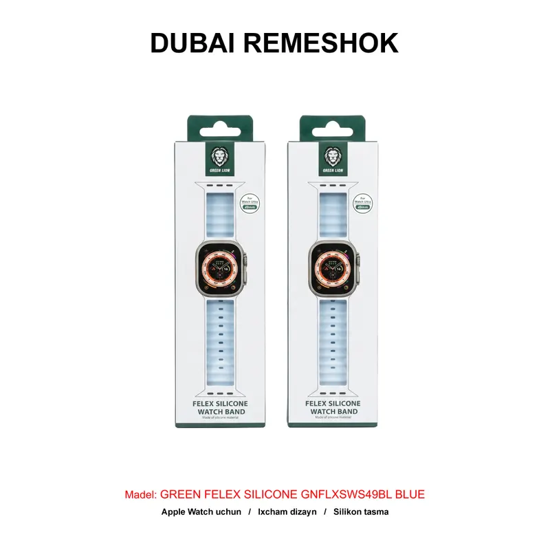 DUBAI REMESHOK 49mm GREEN FELEX SILICONE GNFLXSWS49BL BLUE