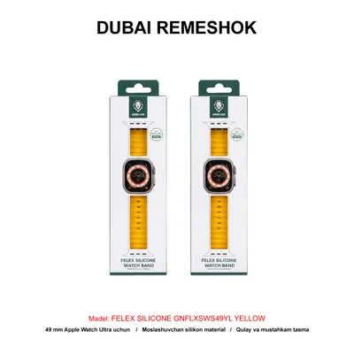 DUBAI REMESHOK 49mm GREEN FELEX SILICONE GNFLXSWS49YL YELLOW