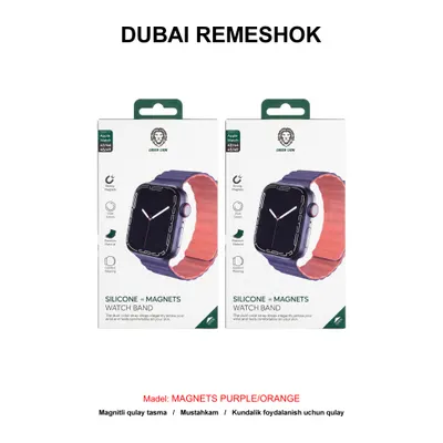 DUBAI REMESHOK 42-44-45-49mm GREEN SILICONE MAGNETS GNMWB49MPLOG PURPLE/ORANGE