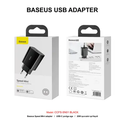 ADAPTER BASEUS 20W CCFS-SN01 BLACK