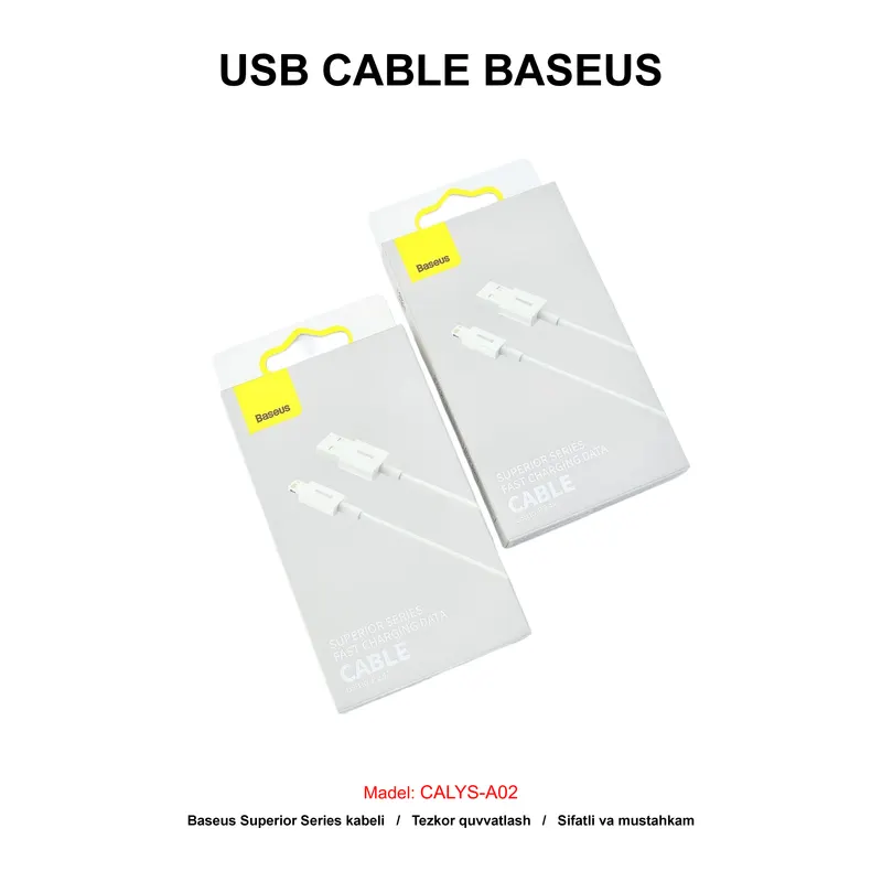 USB CABLE BASEUS CALYS-A02 IP WHITE