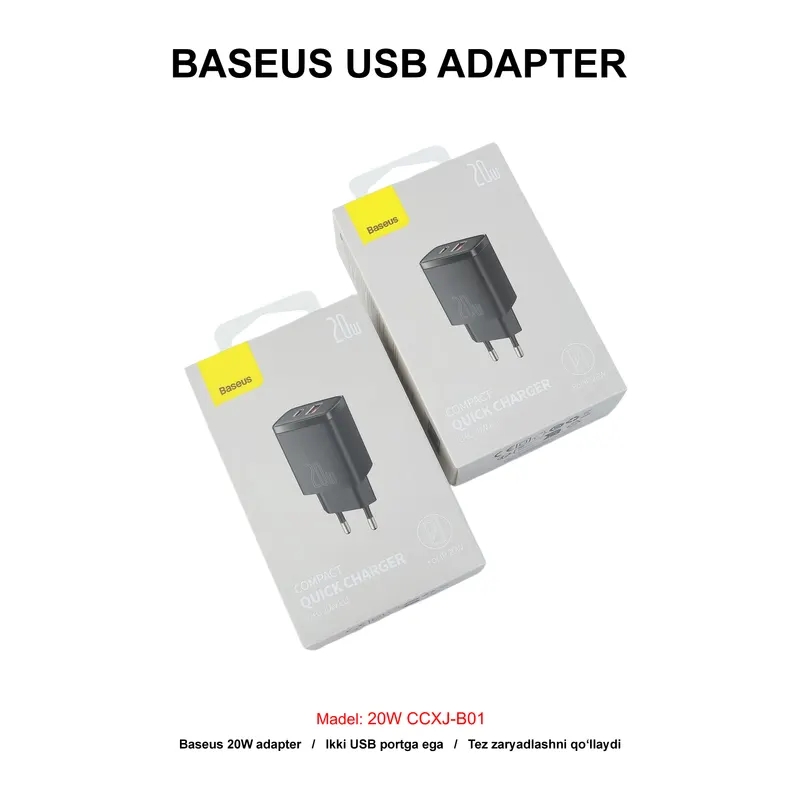 ADAPTER BASEUS 20W CCXJ-B01 BLACK
