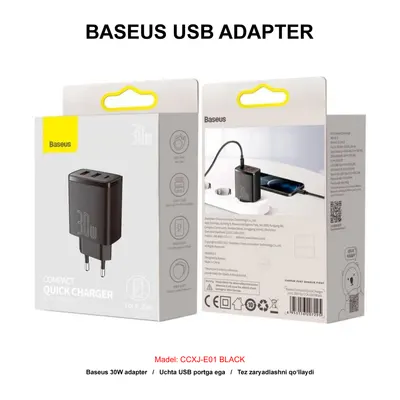 ADAPTER BASEUS 30W CCXJ-E01 BLACK