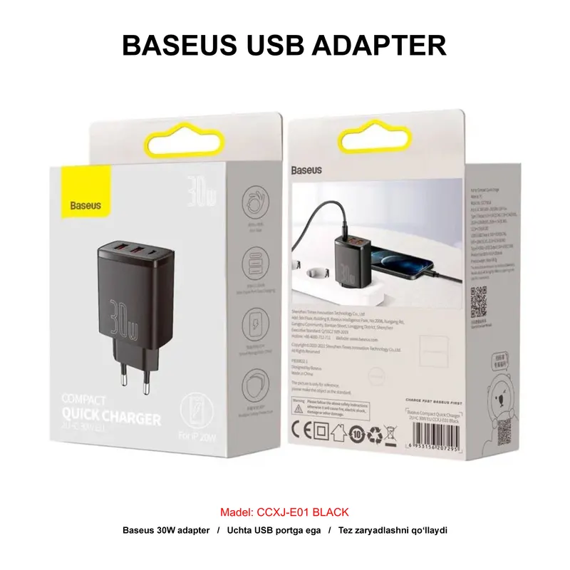 ADAPTER BASEUS 30W CCXJ-E01 BLACK