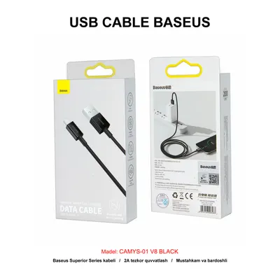 USB CABLE BASEUS CAMYS-01 V8 BLACK
