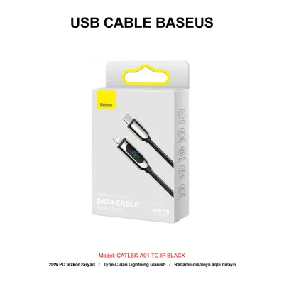 USB CABLE BASEUS CATLSK-A01 TC-IP BLACK
