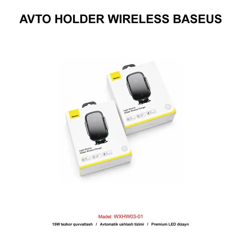 AVTO HOLDER WIRELESS BASEUS WXHW03-01 BLACK