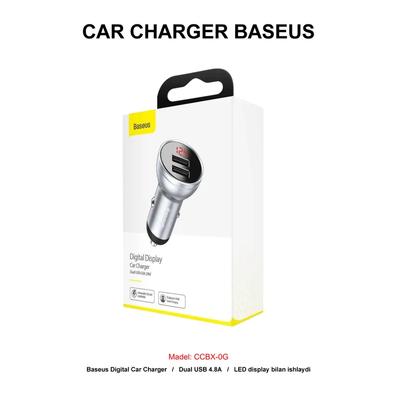CAR CHARGER BASEUS CCBX-0G GREY