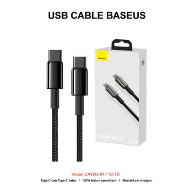 USB CABLE BASEUS CATWJ-01 TC-TC BLACK
