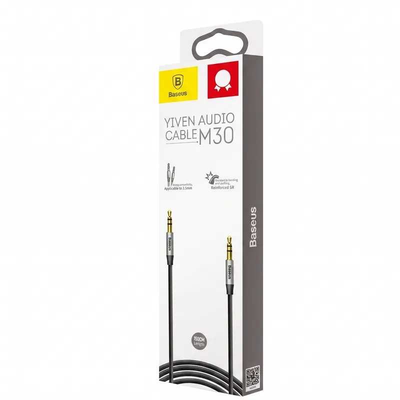 BASEUS AUX CABLE CAM30-BS1 SILVER+BLACK