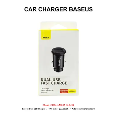 CAR CHARGER BASEUS CCALL-ML01 BLACK