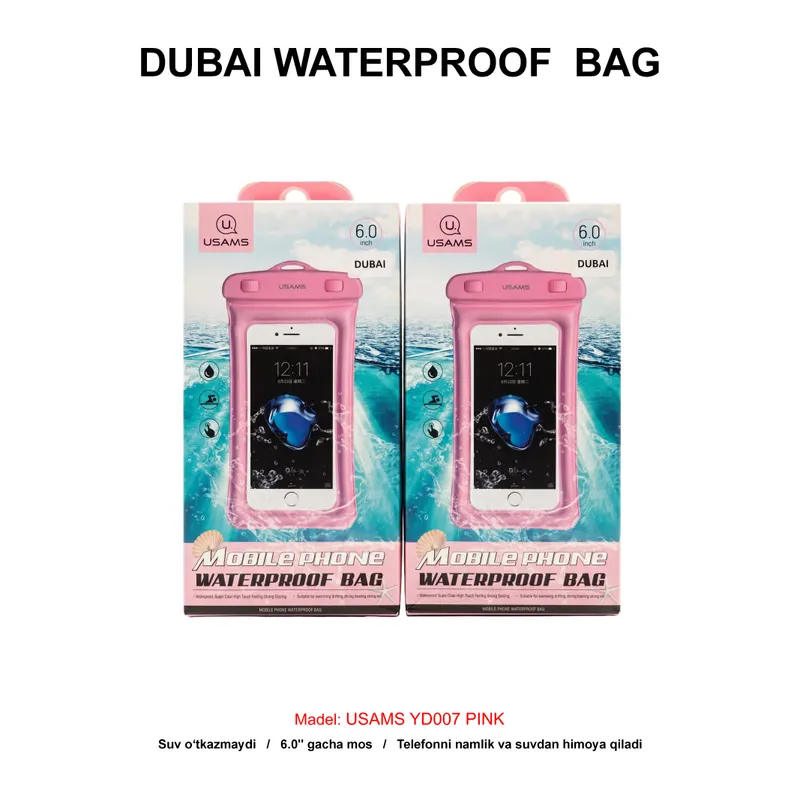 DUBAI WATERPROOF BAG USAMS YD007 PINK