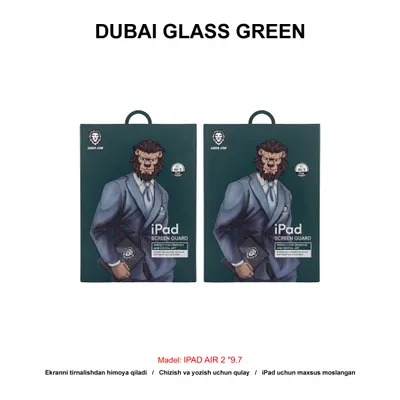 DUBAI GLASS GREEN SCREEN GUARD IPAD AIR 2 "9.7