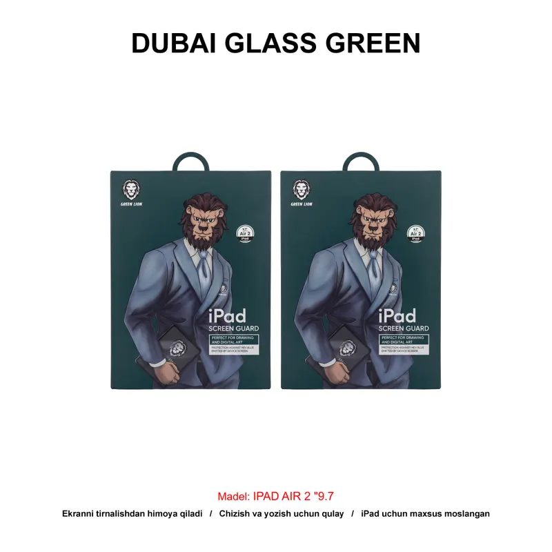 DUBAI GLASS GREEN SCREEN GUARD IPAD AIR 2 "9.7