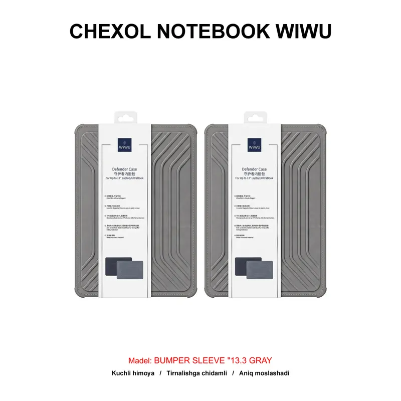 CHEXOL NOTEBOOK WIWU BUMPER SLEEVE "13.3 GRAY