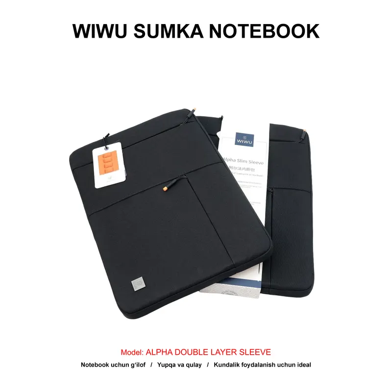 SUMKA NOTEBOOK WIWU ALPHA DOUBLE LAYER SLEEVE "13.3 GREY