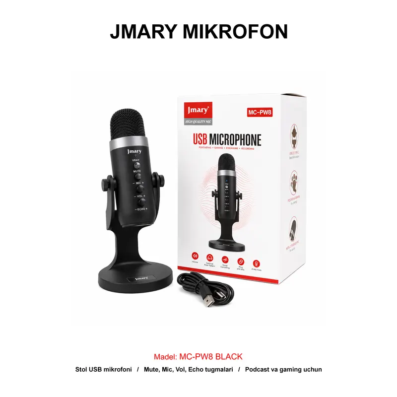 MIKROFON JMARY MC-PW8 BLACK