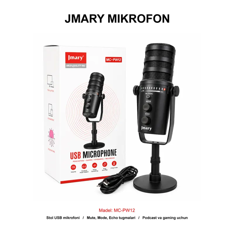 MIKROFON JMARY MC-PW12 BLACK