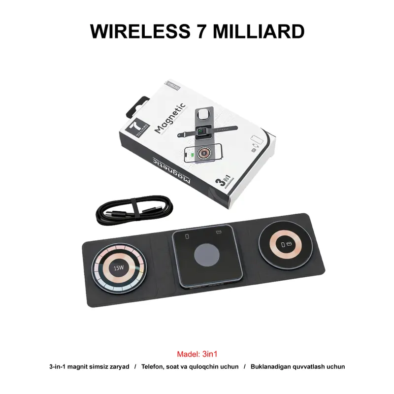 WIRELESS 7 MILLIARD 7M3IN1MGWCABK 3in1 BLACK