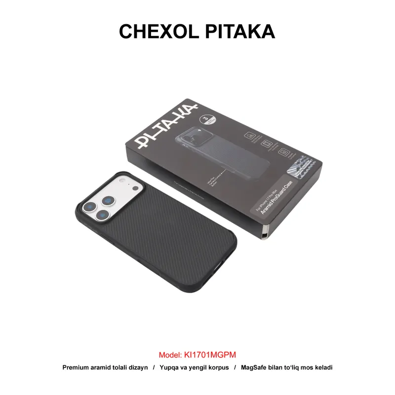 CHEXOL PITAKA PRO GUARD KI1701MGPM IP17 PRO MAX BLACK/GREY