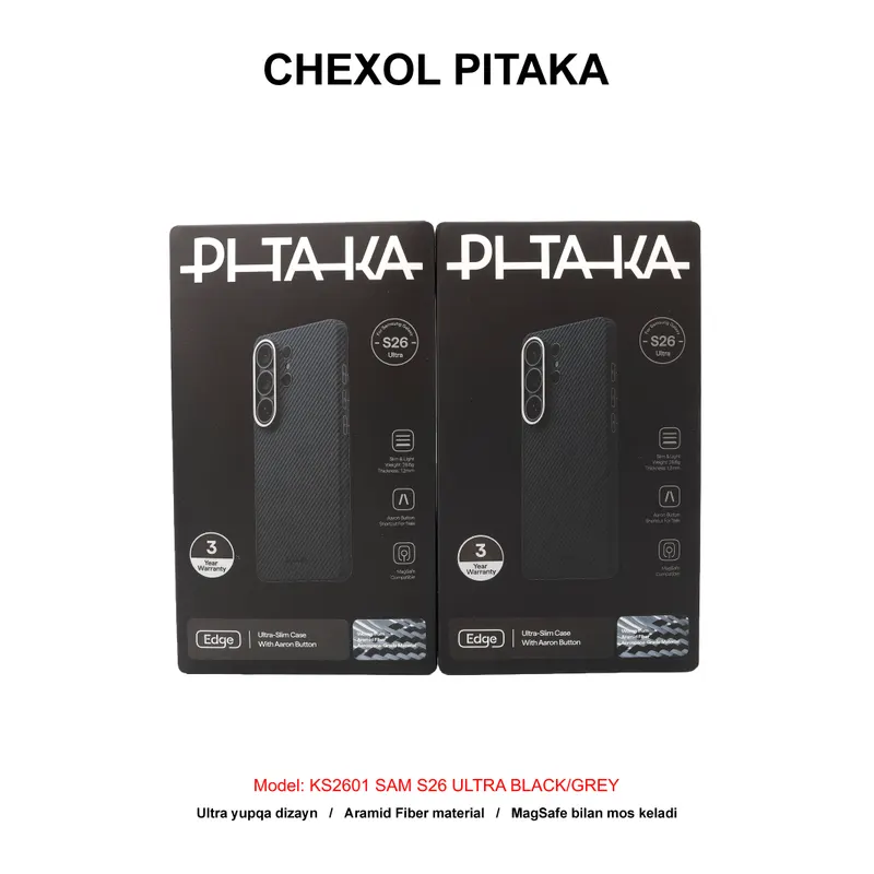CHEXOL PITAKA ULTRA SLIM KS2601U SAM S26 ULTRA BLACK/GREY