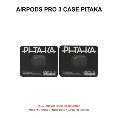 AIRPODS PRO 3 CASE PITAKA ARAMID FIBER APM2501 BLACK/GRAY