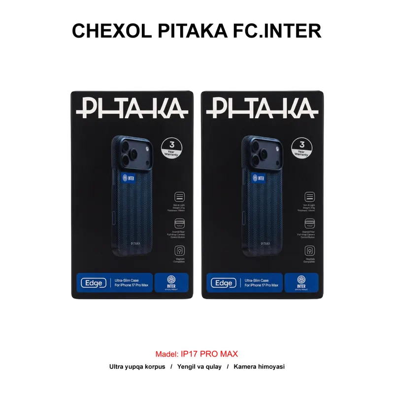 CHEXOL PITAKA FC.INTER ML1701PM IP17 PRO MAX BLACK/BLUE JERSEY