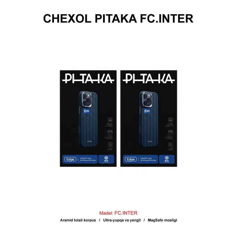 CHEXOL PITAKA FC.INTER ML1601PM IP16 PRO MAX BLACK/BLUE JERSEY
