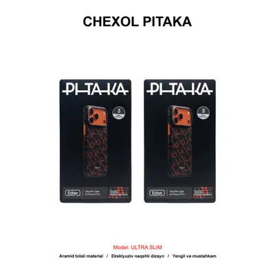 CHEXOL PITAKA ULTRA SLIM KI1704PTK IP17 PRO ORANGE BLACK
