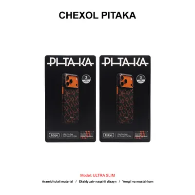 CHEXOL PITAKA ULTRA SLIM KI1704PTKP IP17 PRO MAX ORANGE BLACK