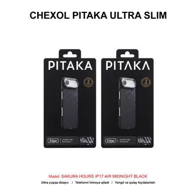 CHEXOL PITAKA ULTRA SLIM SAKURA HOURS SH1701AM IP17 AIR MIDNIGHT BLACK