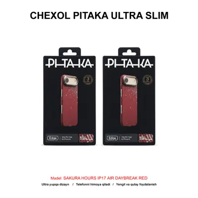 CHEXOL PITAKA ULTRA SLIM SAKURA HOURS SH1701PD IP17 PRO DAYBREAK RED