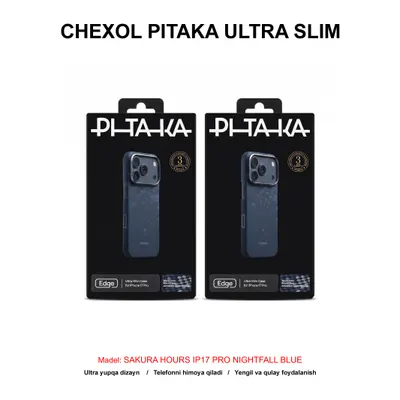 CHEXOL PITAKA ULTRA SLIM SAKURA HOURS SH1701PN IP17 PRO NIGHTFALL BLUE