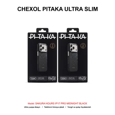 CHEXOL PITAKA ULTRA SLIM SAKURA HOURS SH1701PM IP17 PRO MIDNIGHT BLACK