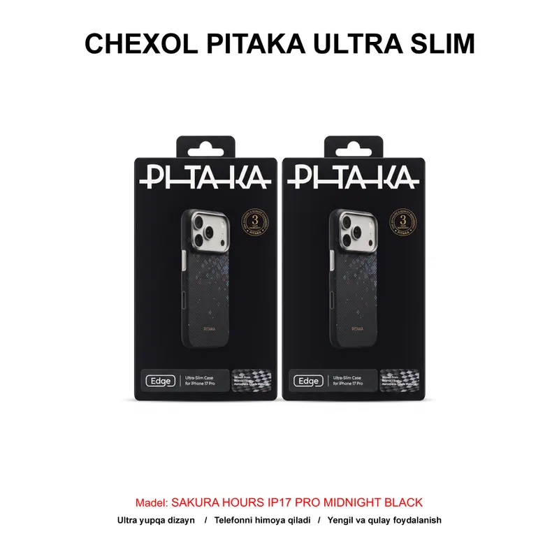 CHEXOL PITAKA ULTRA SLIM SAKURA HOURS SH1701PM IP17 PRO MIDNIGHT BLACK