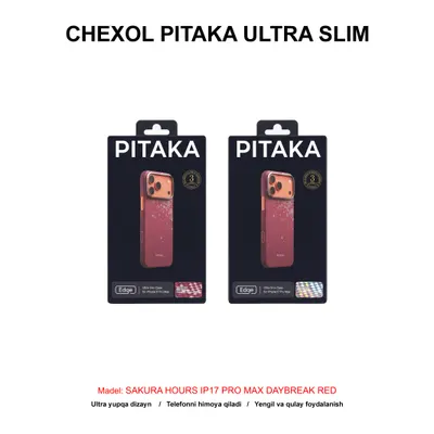 CHEXOL PITAKA ULTRA SLIM SAKURA HOURS SH1701PMD IP17 PRO MAX DAYBREAK RED
