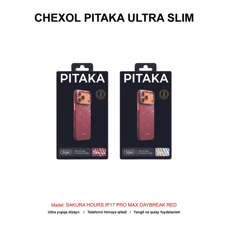 CHEXOL PITAKA ULTRA SLIM SAKURA HOURS SH1701PMD IP17 PRO MAX DAYBREAK RED