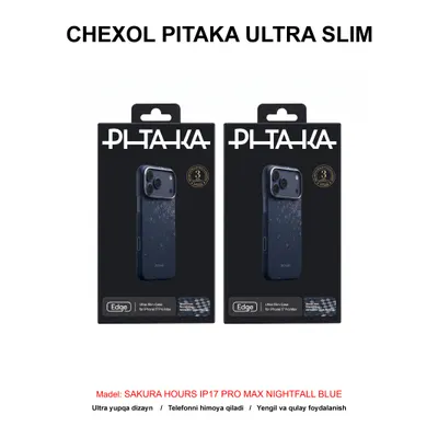 CHEXOL PITAKA ULTRA SLIM SAKURA HOURS SH1701PMN IP17 PRO MAX NIGHTFALL BLUE