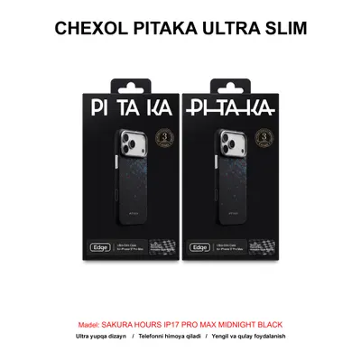 CHEXOL PITAKA ULTRA SLIM SAKURA HOURS SH1701PMM IP17 PRO MAX MIDNIGHT BLACK