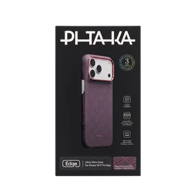 CHEXOL PITAKA ULTRA SLIM KI1818PM IP18 PRO MAX ARGYLE BLUE'S RED