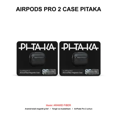 AIRPODS PRO 2 CASE PITAKA ARAMID FIBER APM2401 BLACK/GREY