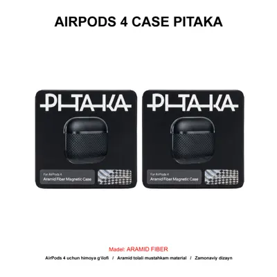 AIRPODS 4 CASE PITAKA ARAMID FIBER APM2404 BLACK/GRAY
