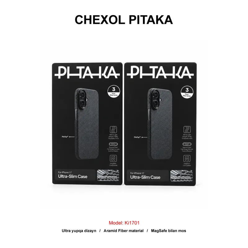 CHEXOL PITAKA ULTRA SLIM KI1701 IP17 BLACK/GREY