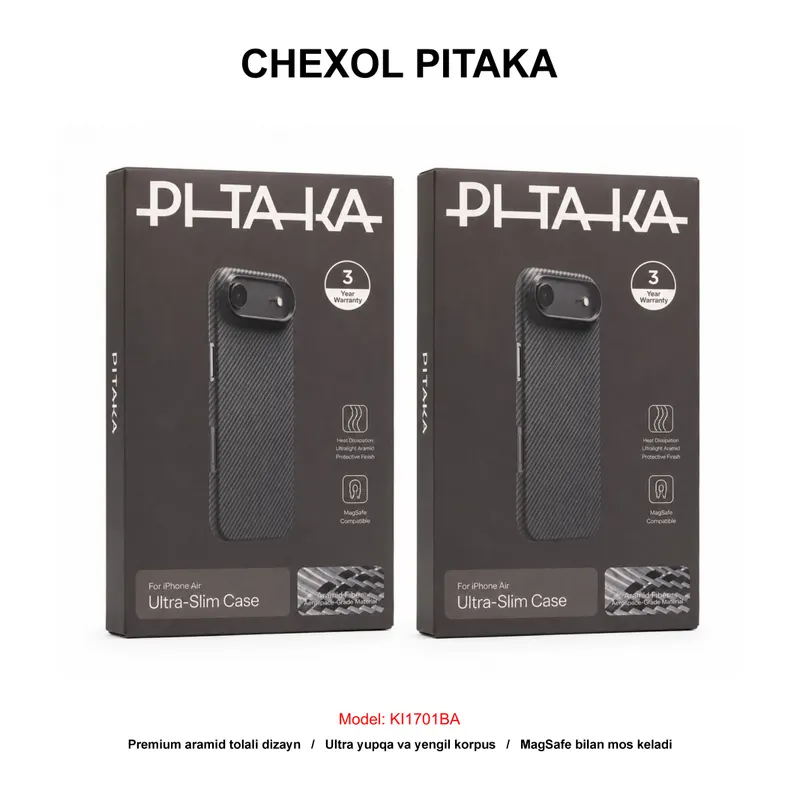 CHEXOL PITAKA ULTRA SLIM KI1701BA IP17 AIR BLACK/GREY